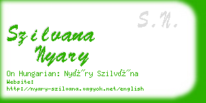 szilvana nyary business card